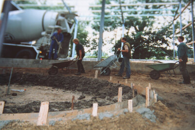 Construction of the first horse walker