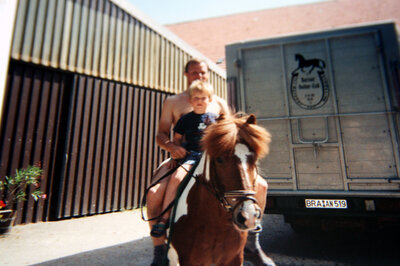 Gerd and Hendrik Sosath on the pony